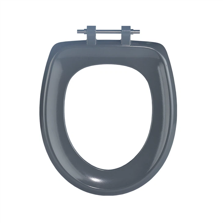 round toilet seat with chrome hinges
