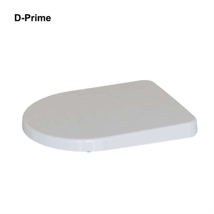 Assento sanitário de fechamento lento em formato de D