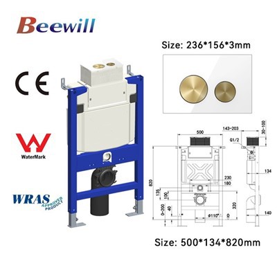 Cisterna de descarga dupla oculta para vaso sanitário