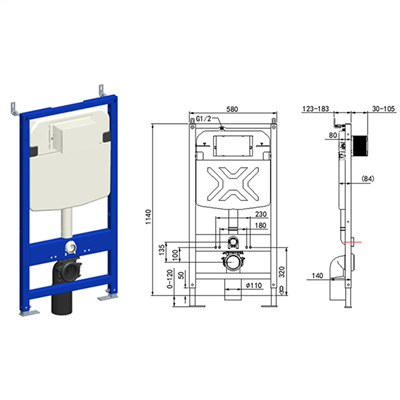 Cisterna de descarga do sensor